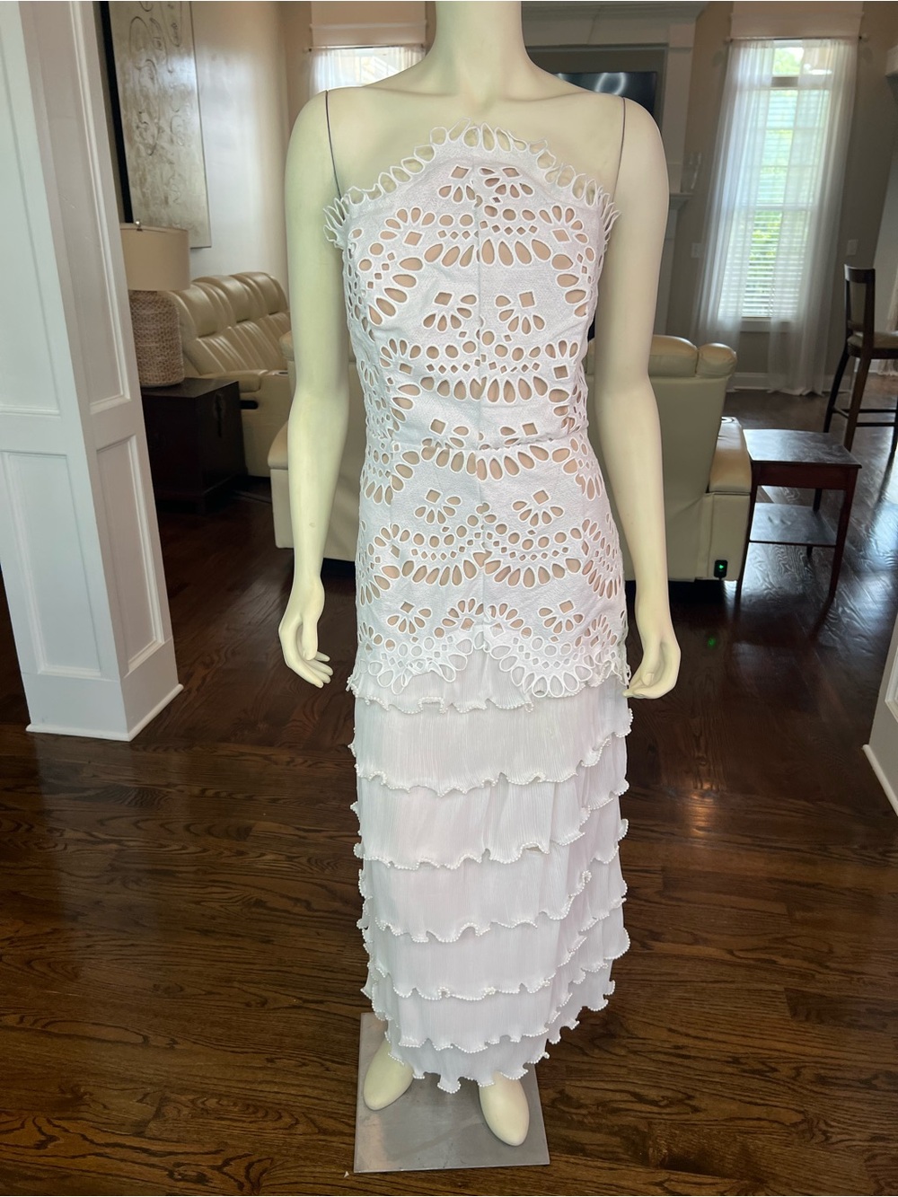 Elliatt Ivory Lace Cutout Tiered Maxi Dress - Picture 7 of 16
